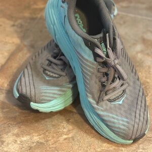 Hoka Women's Gray and Blue Running Shoes